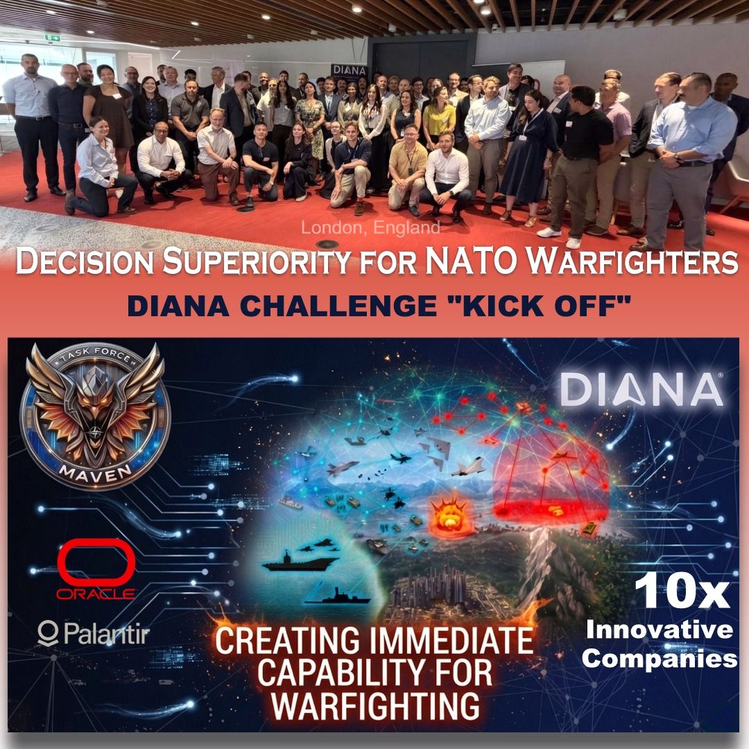 Cohort of the NATO DIANA Decision Superiority for NATO Warfighters Challenge at the Task Force Maven kickoff in London