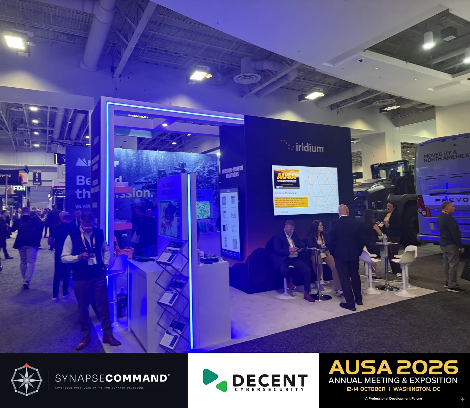 Iridium exhibition stand and visitors at AUSA 2026.