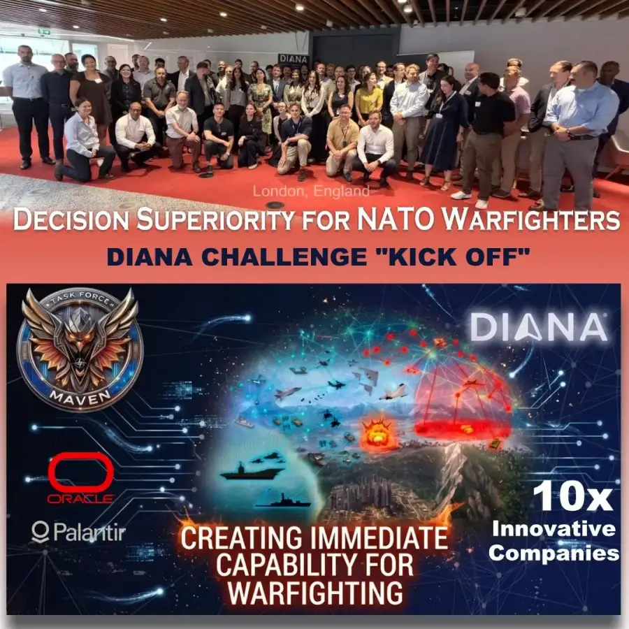 Cohort of the NATO DIANA Decision Superiority for NATO Warfighters Challenge at the Task Force Maven kickoff in London