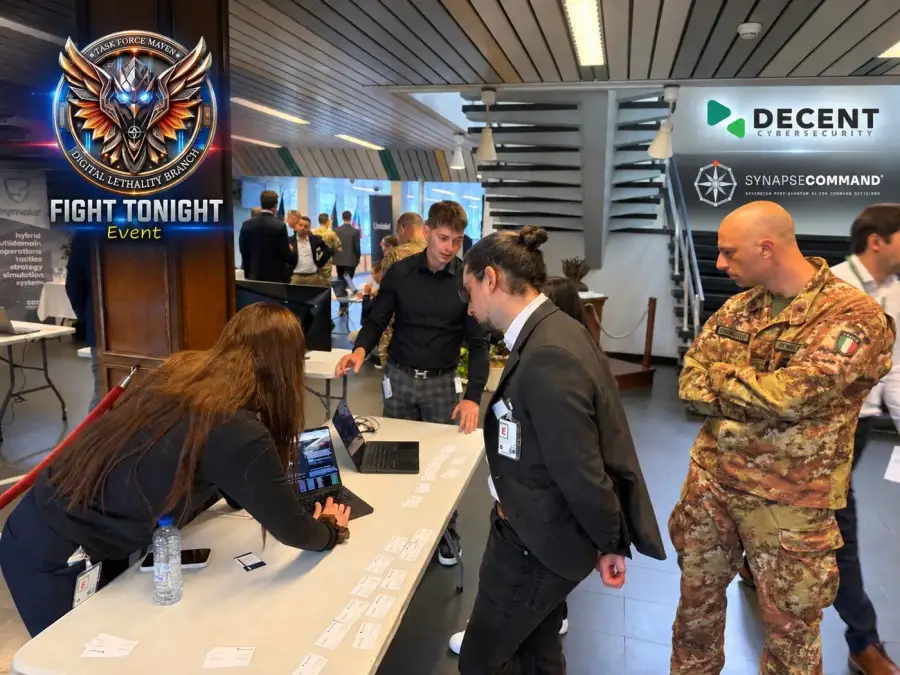 Attendees at the SynapseCommand demonstration during the NATO FIGHT TONIGHT event at SHAPE, Mons